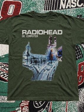 Gildan Radiohead OK Computer Graphic Tee - Olive Green